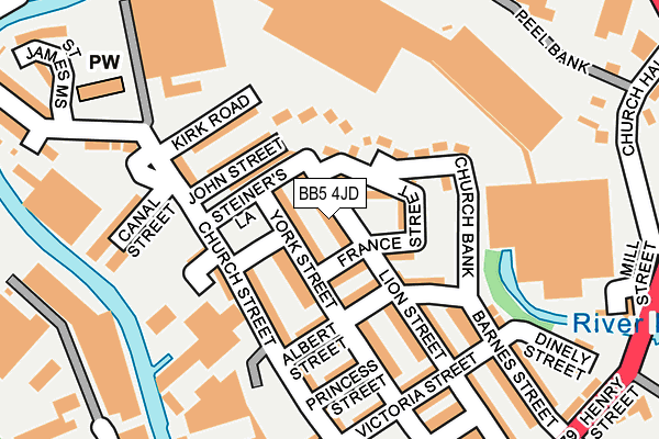 BB5 4JD map - OS OpenMap – Local (Ordnance Survey)
