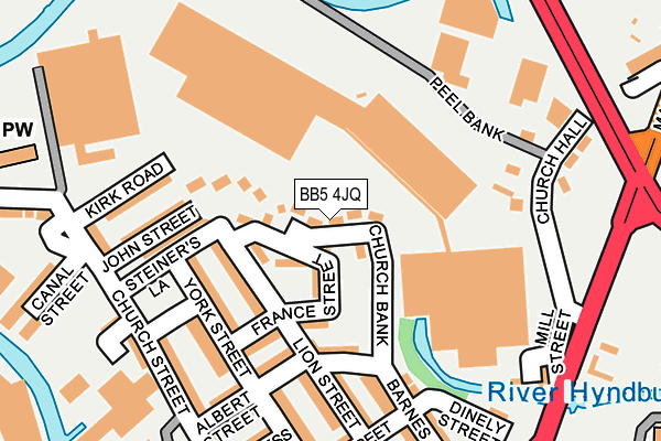BB5 4JQ map - OS OpenMap – Local (Ordnance Survey)