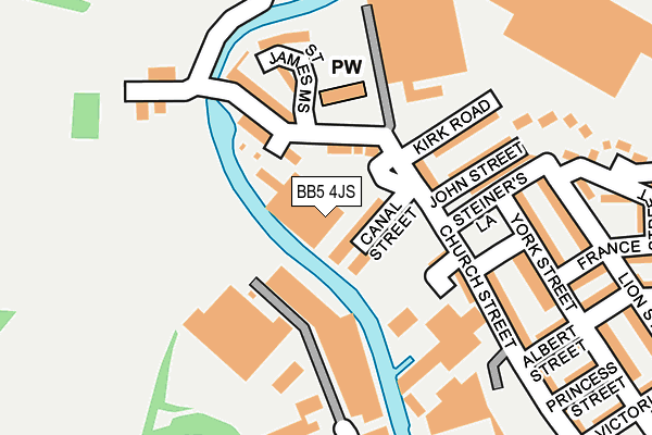 BB5 4JS map - OS OpenMap – Local (Ordnance Survey)