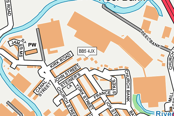 BB5 4JX map - OS OpenMap – Local (Ordnance Survey)