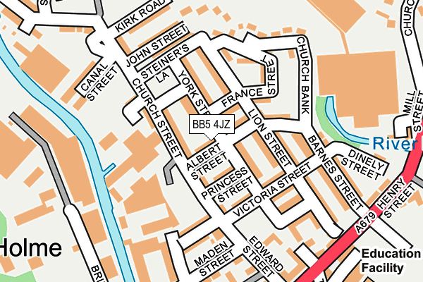 BB5 4JZ map - OS OpenMap – Local (Ordnance Survey)
