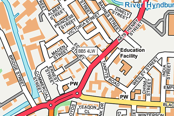 BB5 4LW map - OS OpenMap – Local (Ordnance Survey)