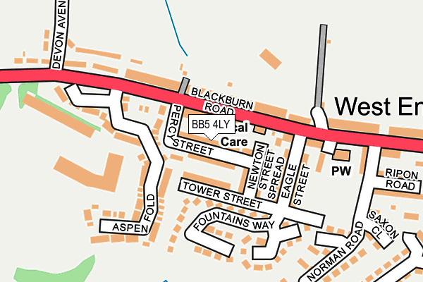 BB5 4LY map - OS OpenMap – Local (Ordnance Survey)