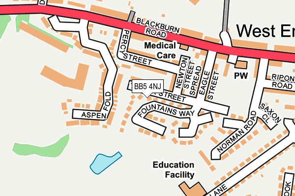 BB5 4NJ map - OS OpenMap – Local (Ordnance Survey)