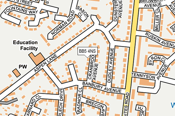 BB5 4NS map - OS OpenMap – Local (Ordnance Survey)
