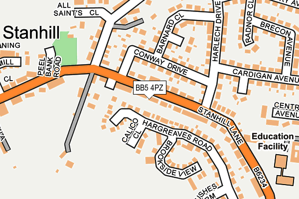 BB5 4PZ map - OS OpenMap – Local (Ordnance Survey)