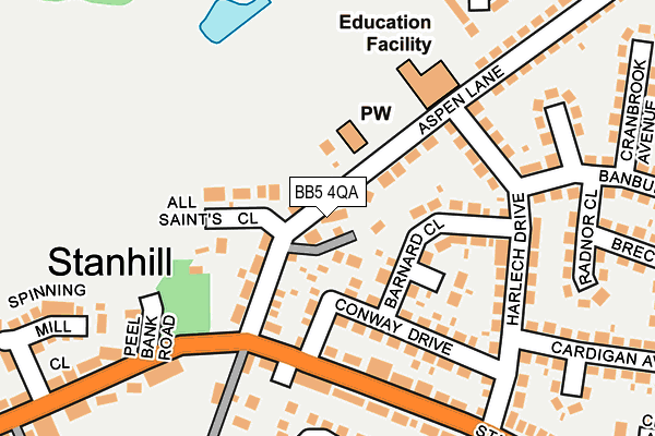 BB5 4QA map - OS OpenMap – Local (Ordnance Survey)