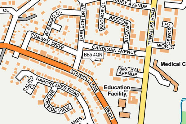 BB5 4QN map - OS OpenMap – Local (Ordnance Survey)