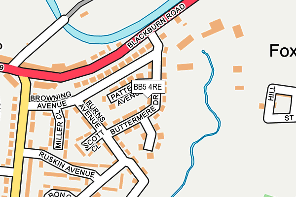 BB5 4RE map - OS OpenMap – Local (Ordnance Survey)
