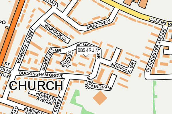 BB5 4RU map - OS OpenMap – Local (Ordnance Survey)