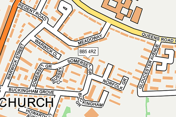 BB5 4RZ map - OS OpenMap – Local (Ordnance Survey)
