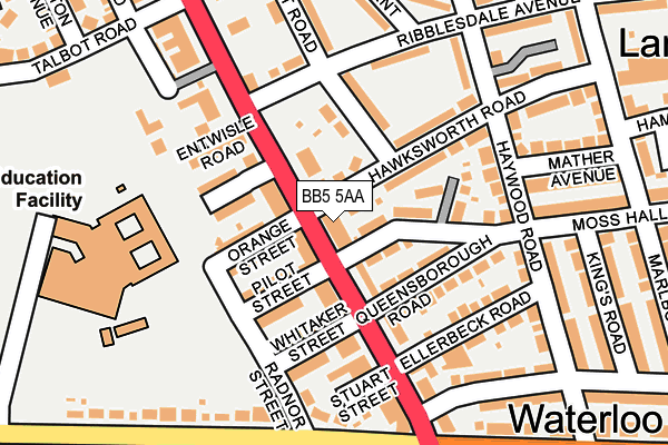 BB5 5AA map - OS OpenMap – Local (Ordnance Survey)