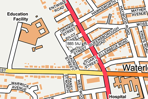 BB5 5AJ map - OS OpenMap – Local (Ordnance Survey)
