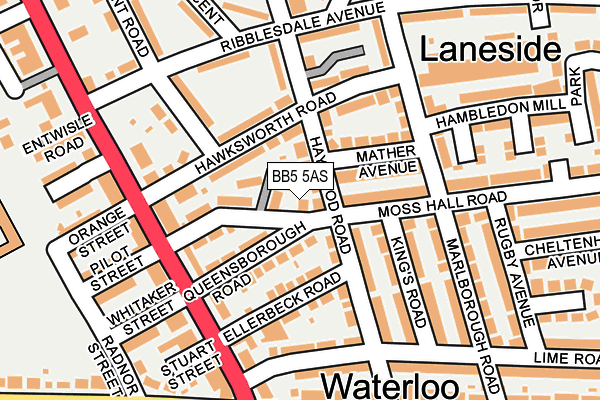 BB5 5AS map - OS OpenMap – Local (Ordnance Survey)