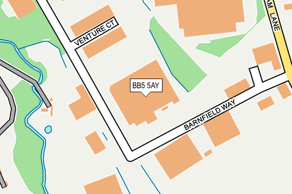 BB5 5AY map - OS OpenMap – Local (Ordnance Survey)