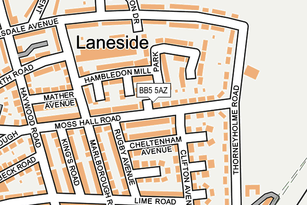 BB5 5AZ map - OS OpenMap – Local (Ordnance Survey)