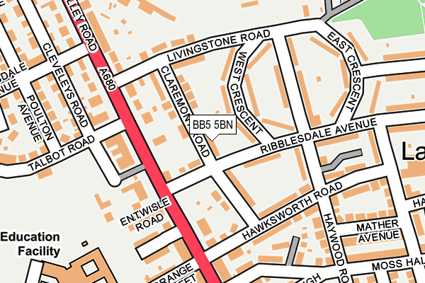 BB5 5BN map - OS OpenMap – Local (Ordnance Survey)