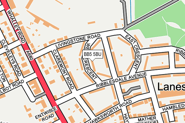 BB5 5BU map - OS OpenMap – Local (Ordnance Survey)