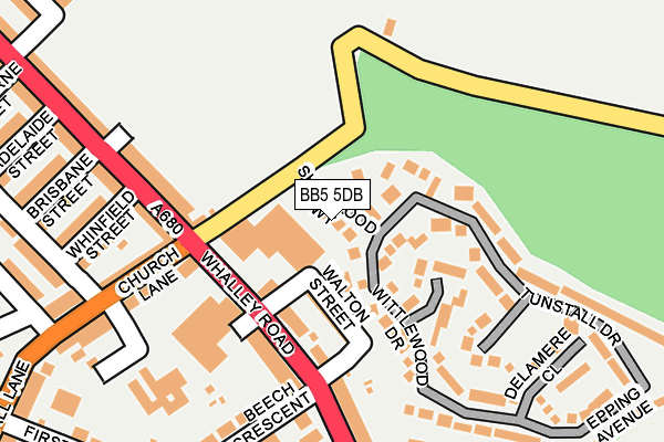 BB5 5DB map - OS OpenMap – Local (Ordnance Survey)