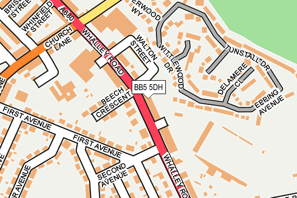 BB5 5DH map - OS OpenMap – Local (Ordnance Survey)