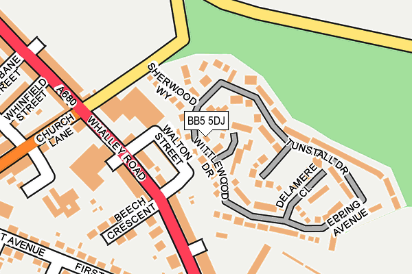 BB5 5DJ map - OS OpenMap – Local (Ordnance Survey)