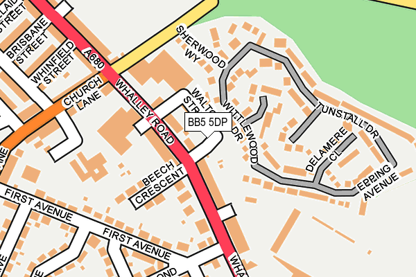 BB5 5DP map - OS OpenMap – Local (Ordnance Survey)