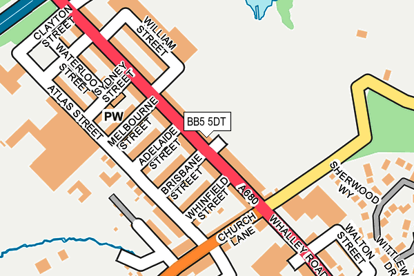 BB5 5DT map - OS OpenMap – Local (Ordnance Survey)