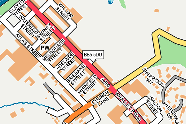 BB5 5DU map - OS OpenMap – Local (Ordnance Survey)