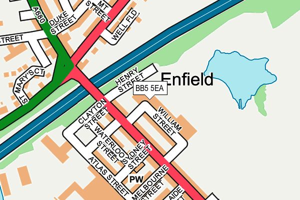 BB5 5EA map - OS OpenMap – Local (Ordnance Survey)