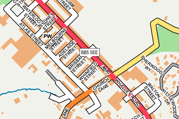BB5 5EE map - OS OpenMap – Local (Ordnance Survey)