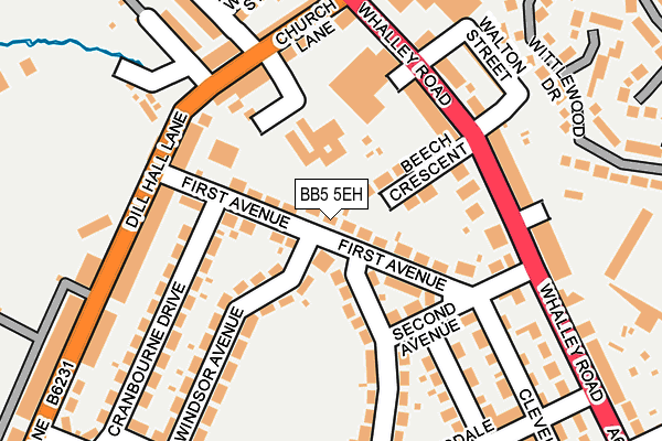 BB5 5EH map - OS OpenMap – Local (Ordnance Survey)