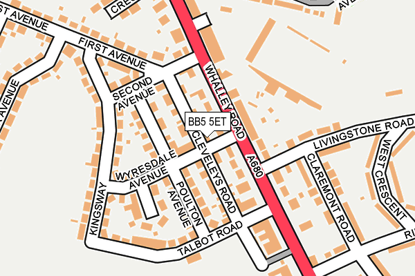 BB5 5ET map - OS OpenMap – Local (Ordnance Survey)