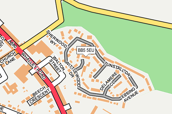 BB5 5EU map - OS OpenMap – Local (Ordnance Survey)