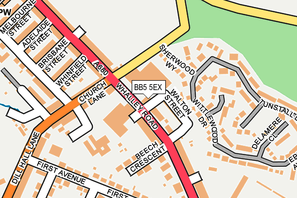 BB5 5EX map - OS OpenMap – Local (Ordnance Survey)