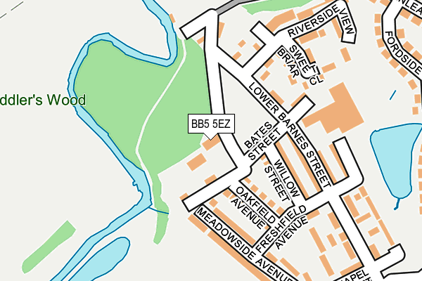 BB5 5EZ map - OS OpenMap – Local (Ordnance Survey)