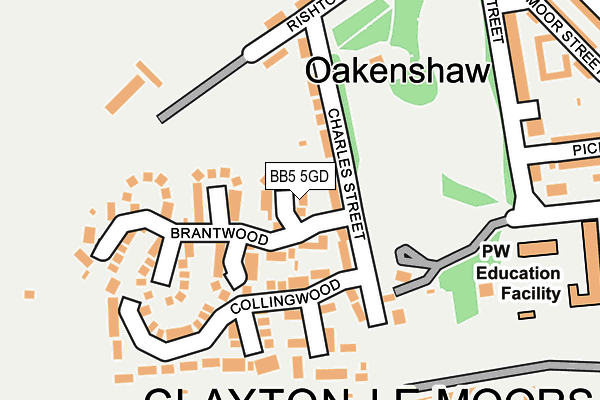 BB5 5GD map - OS OpenMap – Local (Ordnance Survey)