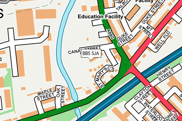 BB5 5JA map - OS OpenMap – Local (Ordnance Survey)