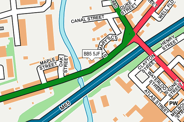 BB5 5JF map - OS OpenMap – Local (Ordnance Survey)