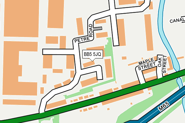 BB5 5JQ map - OS OpenMap – Local (Ordnance Survey)