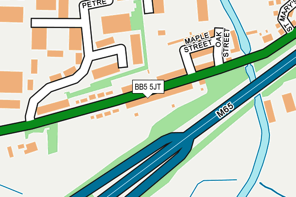 BB5 5JT map - OS OpenMap – Local (Ordnance Survey)