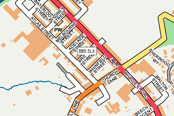 BB5 5LX map - OS OpenMap – Local (Ordnance Survey)
