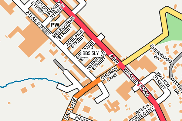 BB5 5LY map - OS OpenMap – Local (Ordnance Survey)