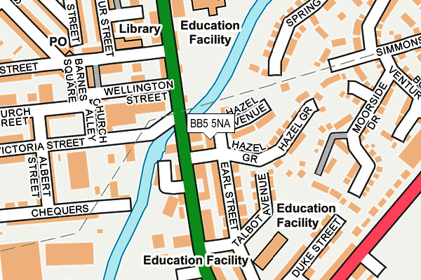 BB5 5NA map - OS OpenMap – Local (Ordnance Survey)