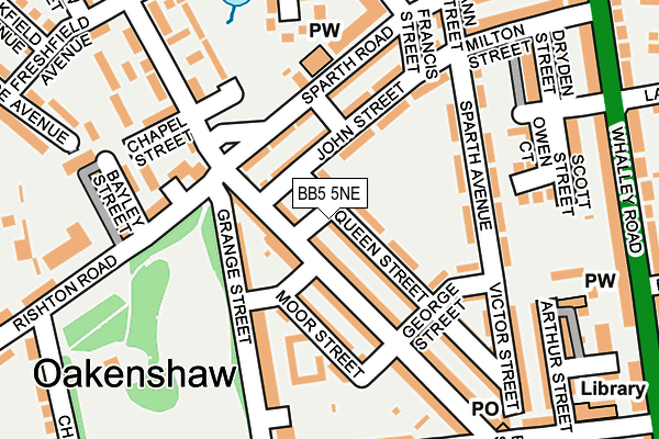 BB5 5NE map - OS OpenMap – Local (Ordnance Survey)