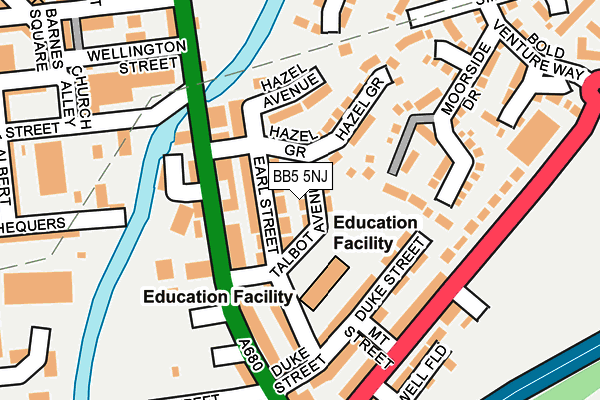 BB5 5NJ map - OS OpenMap – Local (Ordnance Survey)