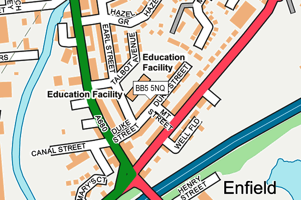 BB5 5NQ map - OS OpenMap – Local (Ordnance Survey)
