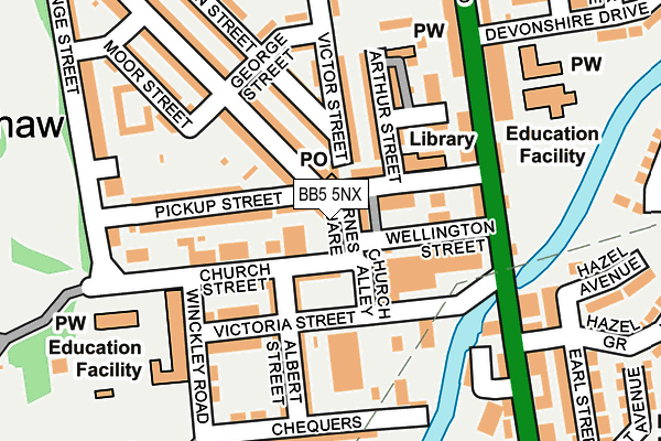 BB5 5NX map - OS OpenMap – Local (Ordnance Survey)