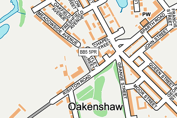 BB5 5PR map - OS OpenMap – Local (Ordnance Survey)