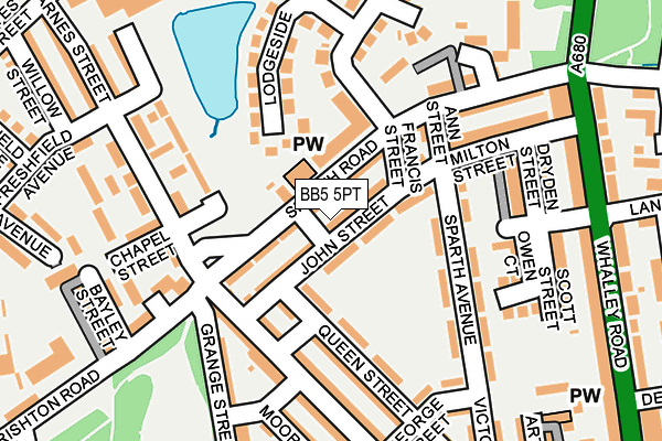 BB5 5PT map - OS OpenMap – Local (Ordnance Survey)