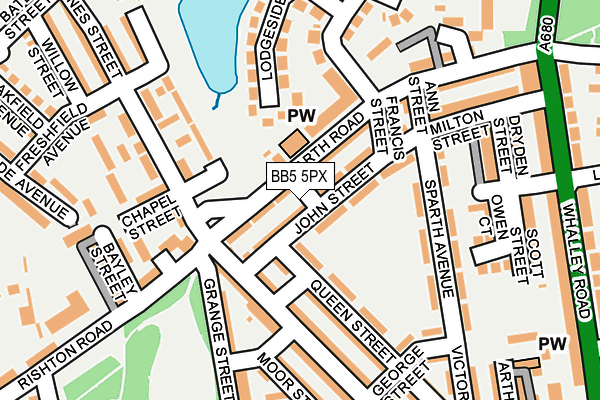 BB5 5PX map - OS OpenMap – Local (Ordnance Survey)